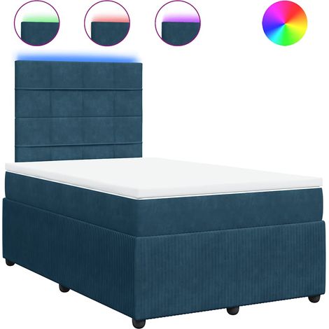 Maison Exclusive - Sommier à lattes de lit et matelas bleu 120x190 cm velours