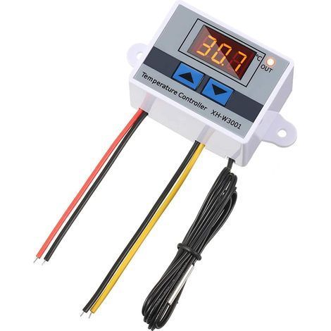 1 Pièce Module de contrôleur de température LED numérique AC 110V220V,Interrupteur de Thermostat W3001 avec sonde étanche,Thermostat de Refroidissement programmable de50℃ à 110℃ (1/5)