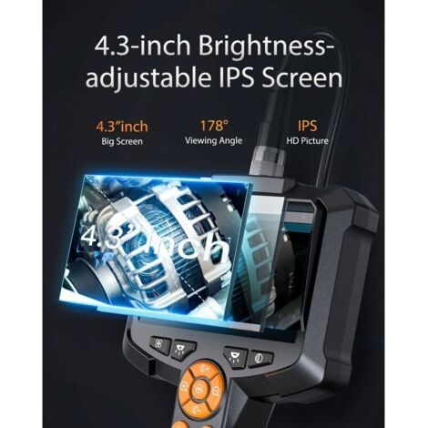 FOREHILL Endoskopkamera, 4,3" IPS-Bildschirm, 1080P HD Inspektionskamera, Endoskopkamera, IP67 wasserdicht (1 m) (1/4)