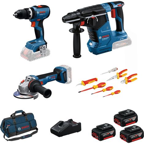 Combo Kit Bosch GSB 18V-65 + GWS 18V-11 + GBH 18V-24 C 18V 5Ah