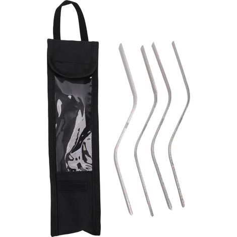 Ensemble de 4 spatules à coulis, 3/4" X 7/8", 1/2" 5/8", 3/8" 1/2", 1/4" 3/8", ensemble de truelle plate double en acier inoxydable avec sac de rangement Oxford (1/5)