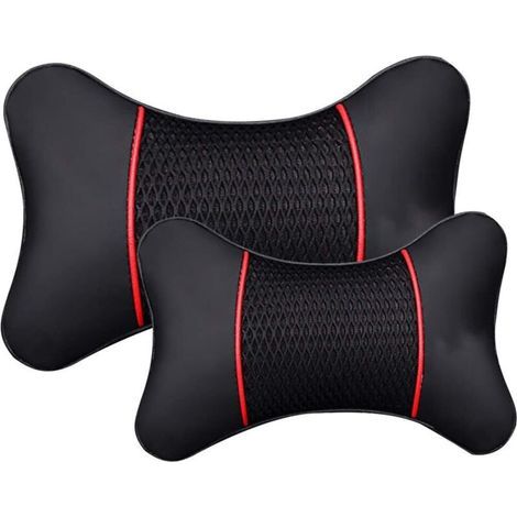 Siège de Voiture en Cuir protège-Oreiller de Cou de Voiture de sécurité Appui-tête de Voiture Soutien Dossier Coussin Oreiller Repose-Cou(28 x 18cm) (1/5)