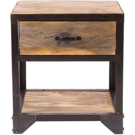 Comodino legno e metallo INDUSTRIA (1/5)