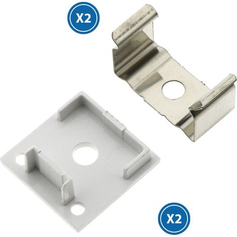 Pack 2 Chevilles et 2 agrafes pour Profil LM3751 - Ledme - LM3751A (1/2)