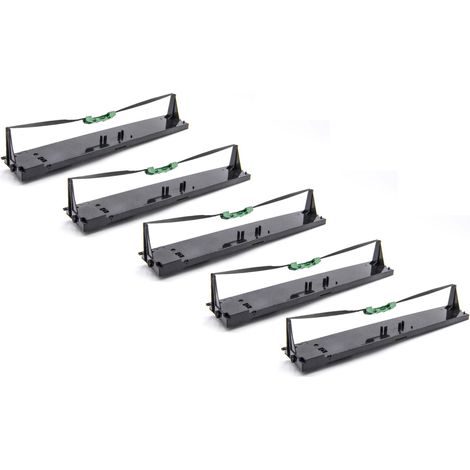 vhbw 5x Ribbon Cartridge Replacement for Tally Genicom 043393 for Dot Matrix, Receipt Printer - Black Ink Ribbon