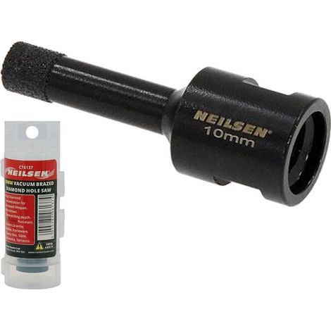 Neilsen 10mm Porcelain Tile Ceramic Stone Diamond Hole Saw Drill Bit M14 Grinder (1/2)