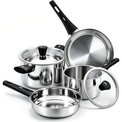 Batterie de cuisine, Sets de poêles et casseroles induction, Casseroles, poêles et faitouts inox Couvercles en Verre - induction (1/5)