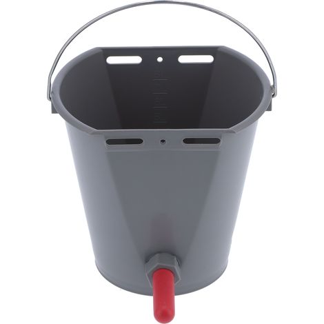 Seau d'alimentation en plastique de 8l, avec tétines, clapets anti-retour, équipement d'alimentation pour le bétail, pour veau
