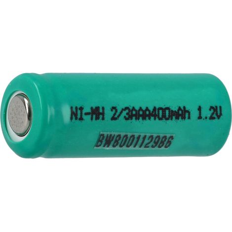 vhbw Celda batería reemplaza 2/3AAA para baterías - 400 mAh, 1,2 V, NiMH