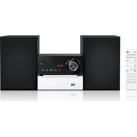 Système Stéréo RMS 30W pour Maison, Prend Bluetooth, USB, AUX entrée, CD  Équipé de télécommande et doubles haut-parleurs, adapté à divers environnements ménagers européens (1/5)