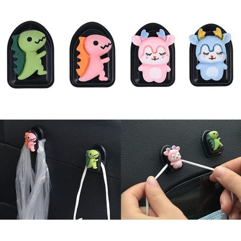 Set mit 4 niedlichen Mini-Autohaken für Masken, niedlichen Haken für das Armaturenbrett zur Aufbewahrung von Schlüsseln und Handtaschenhaken für Kabel (1/5)