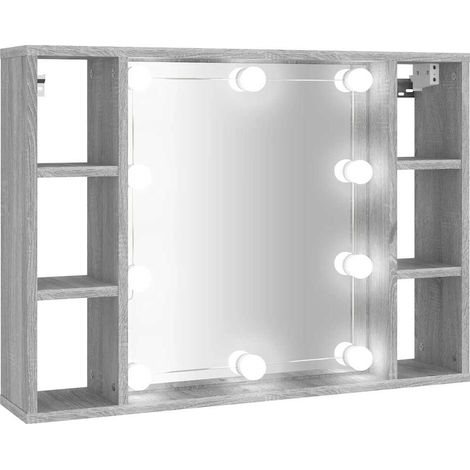 Maison Exclusive - Mobile a Specchio con LED Grigio Sonoma 76x15x55 cm (1/5)