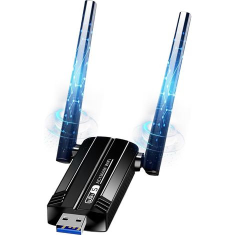 Potente adaptador WiFi AC1300 Mbps, USB 3.0 de doble banda, adaptador WiFi USB de 2,4 G/5,8 GHz para PC, portátil, ordenador de escritorio y tableta. Compatible con Windows 11/10/8/7/Vista/XP y Mac OS (1/5)