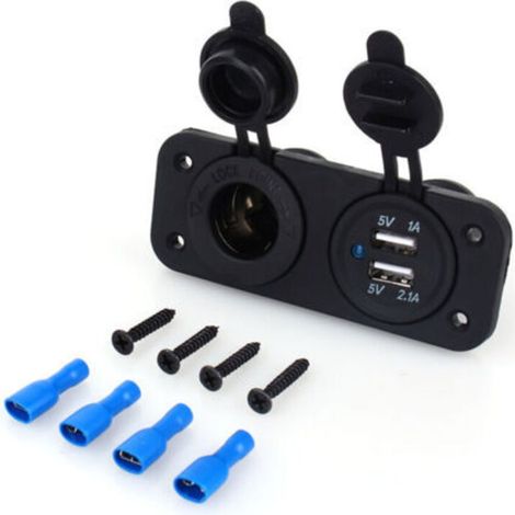 CHOYCLIT Double USB Voiture Auto Allume Cigare Prise Splitter 12V Chargeur Adaptateur d'Alimentation Outlet (1/5)