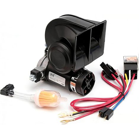 Klaxon Camion 12V, Klaxon Voiture, Klaxons pour Véhicule, 130db Klaxons Escargot Corne Compact Air Horn pour Camion Moto Véhicule Train Bateau, Avertisseur Électrique À Air (1/5)