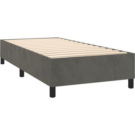 Rete a doghe su gambe giroletto 100x200 cm tessuto velluto grigio scuro TDL0207148