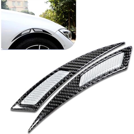 2 protectores autoadhesivos para pasos de rueda con diseño de fibra de carbono - Protectores de goma para guardabarros y puertas laterales, universales para la mayoría de los coches - Plateados (1/5)