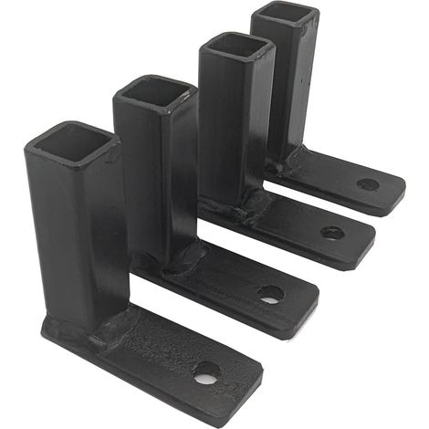 DMS – Lot de 4 fixations en acier prépeint pour grille de défense 15 x 15 mm – Profondeur 60 mm – Pour installation sécurisée