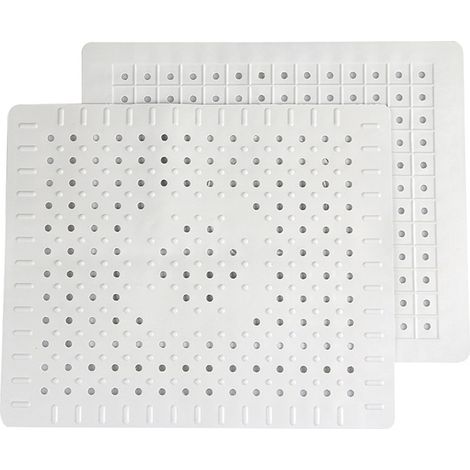 Lot de 2 Tapis d'évier, Caoutchouc alimentaire, Antidérapant, Perforé, Cuisine et Salle de bain