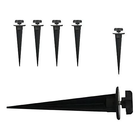 Lot de 5 Piquets de fixation projecteur extérieur métal (1/5)