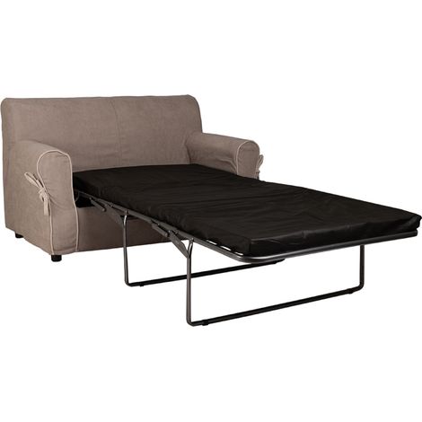 Divano letto 2 posti tessuto sfoderabile VERONA 150 cm Grigio bordino Grigio chiaro (1/5)