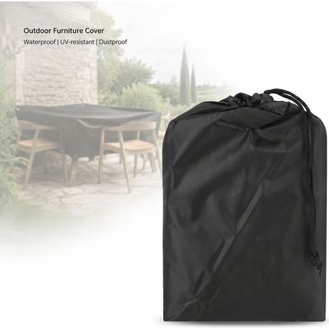 Toivize-Housse de Protection JY13172 - Imperméable 190D - Anti-UV Poussière - Noir pour Table et Chaises de Jardin Extérieur (1/4)