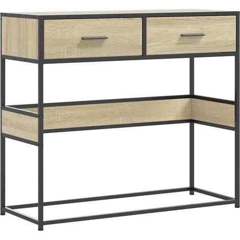 Table console，Table d'appoint，Bout de canapé，Meuble d'entrée chêne sonoma 90x35x80 cm bois d'ingénierie