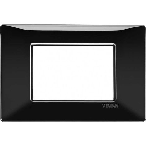 14653.05 Plaque 3 Modules Noir Plana