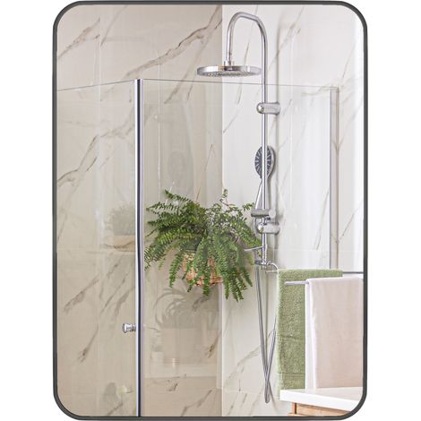 HOMCOM Specchio Bagno 60x80 cm da Parete con Cornice in Vetro