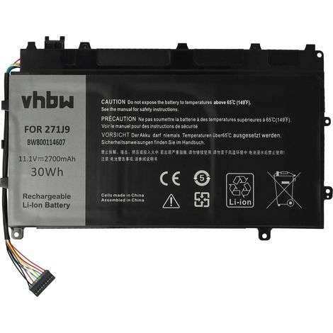vhbw Akku Ersatz für Dell YX81V, MN791, 3WKT0, GWV47, 0MN791, 271J9, 0GWV47 für Notebook (2700 mAh, 11,1 V, Li-Polymer) (1/5)