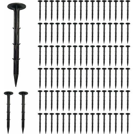 Clous en Film, Piquet de Fixation Plastique, Clous de Sol, Piquet de Fixation pour Bache, Ancrage de Sol pour Jardin, Clous pour Jardin, Réutilisable Piquets Extérieurs PP (16cm-100pcs) (1/4)
