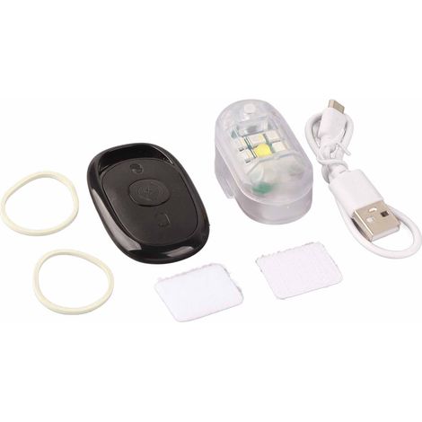 Feu stroboscopique LED 7 couleurs rechargeable, télécommande sans fil 2,4G, lampe clignotante pour voiture et vélo, contrôle à distance, lumière unique.