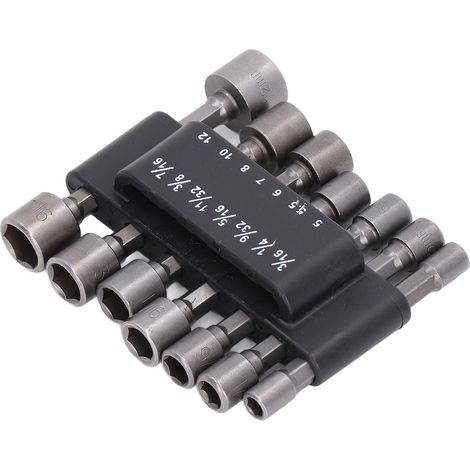 Ensemble de 14 pièces pour perceuse et visseuse à douille électrique, avec adaptateur pour douille hexagonale en acier 40CR (1/4 po) pour bricolage. (1/5)
