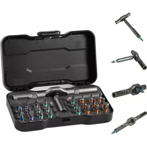 24-in-1 Magnetic Screwdriver Set, DIY Mini Ratchet Screwdriver Set, Self-Assembly Detachable Precision Screwdriver Kit for Furniture Assembly (1/5)