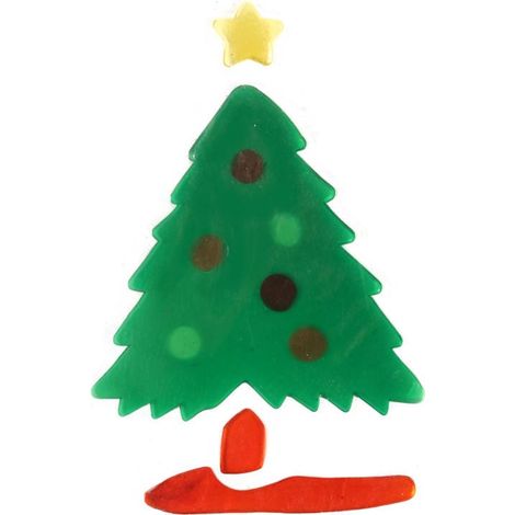 Adesivi in gel per finestre a forma di albero di Natale (1/3)