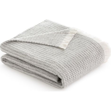 Todocama - Coperta in cotone extra morbida con motivo GOFRE, copriletto multiuso quattro stagioni per divano, letto, federa decorativa e coperta in pile, (grigio scuro, 180 x 240 cm).