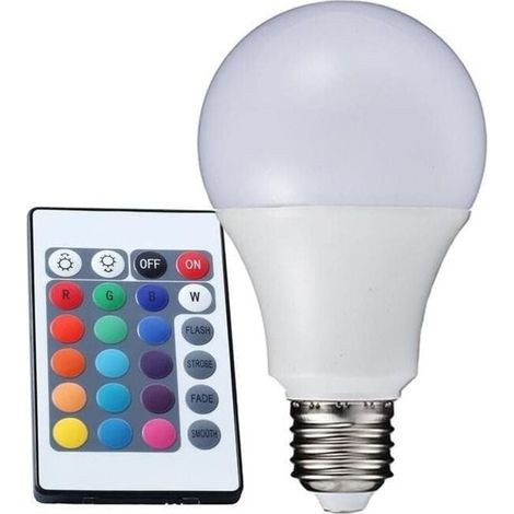 YMYNY RGB-LED-Glühbirne mit Fernbedienung, mehrfarbiges Licht, E27, Innenbereich – 5 W (1/4)