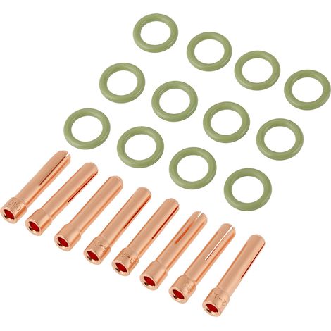 49-teiliges Gaslinsen-Aluminiumoxid-Düsen-Set mit Düsen, Spannzangen und Zubehör für Schweißbrenner (1/5)