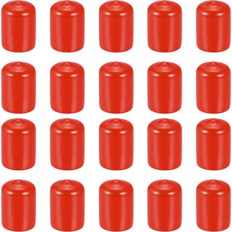20 Paquet 15mm ID Rouge Vis Filetage Protecteurs Caoutchouc Terminal Capuchons Boulon Couvercles pour Vis Boulon Meubles Tuyau (1/5)