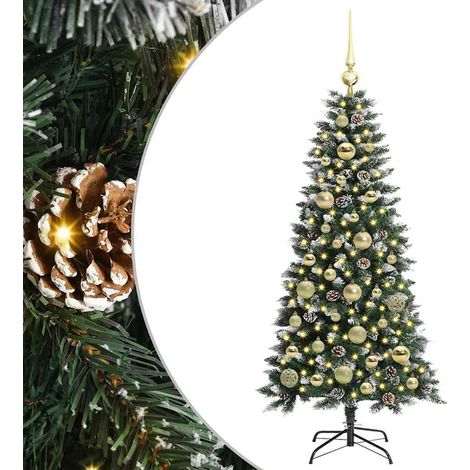 Sapin de Noël Arbre de Noël artificiel Vert 120 cm PVC, plastique et acier (1/5)