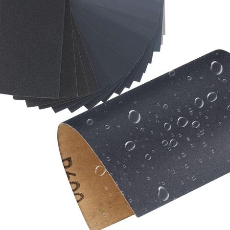 45 Feuilles Papier Abrasifs, Grain 120 à 7900 Papier de Verre Humide et Sec, Papier Abrasif pour Voiture Meubles Bois Métal Verre - 22,9 x 9,3 cm (1/5)