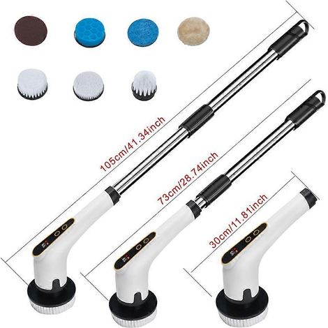 Brosse de nettoyage électrique 7 en 1 pour fenêtres, murs et salles de bains  brosse électrique extensible pour toilettes et sols (1/5)