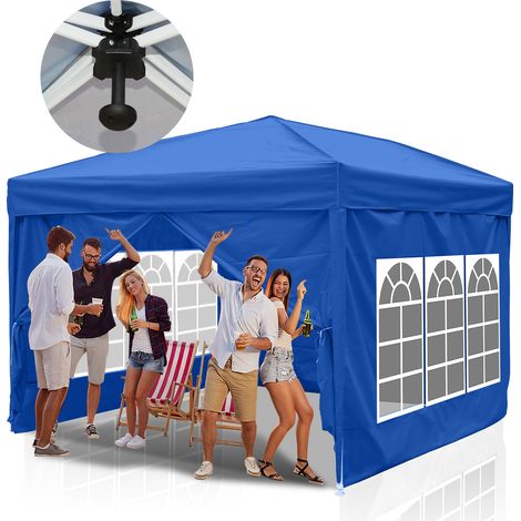 SWANEW Pergolato da giardino. Tenda pieghevole. Protezione solare UV 50+. POP-UP con pareti blu 3x3m (1/5)