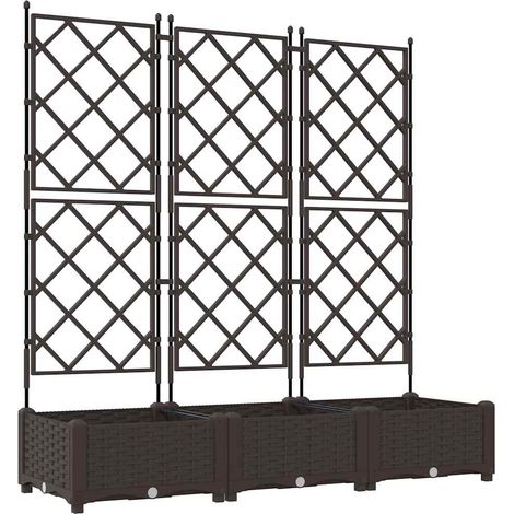 Maison Exclusive - Vaso da giardino 3 pcs Marrone 120 x 40 x 125,5 cm Plastica
