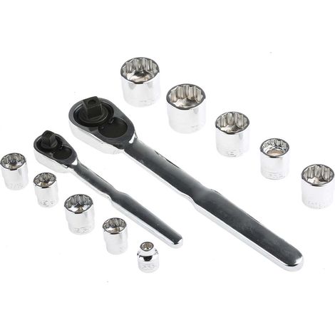 Jeu de douilles RS PRO 1/4", 3/8" Carré 35 pièces ( Prix pour 1 ) (1/5)