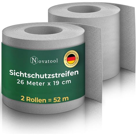 Novatool PP rouleaux de 52 m bandes d'intimité durables pour clôture à double fil gris pour 20 rangées de clôture à fil bandes d'intimité extra