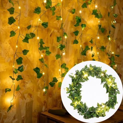 Guirlande lumineuse décorative solaire de 5 m, guirlande lumineuse LED en fil de cuivre, guirlande lumineuse solaire en rotin 8 modes (1/5)