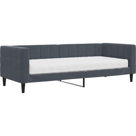 Maison Exclusive - Tagesbett mit Matratze Dunkelgrau 80x200 cm Sa