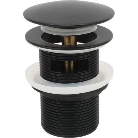 Bouchon de vidange en laiton pour baignoires îlot, bonde de vidange rétractable pour baignoires îlot, compatible avec la plupart des baignoires îlot (noir mat) (1/5)