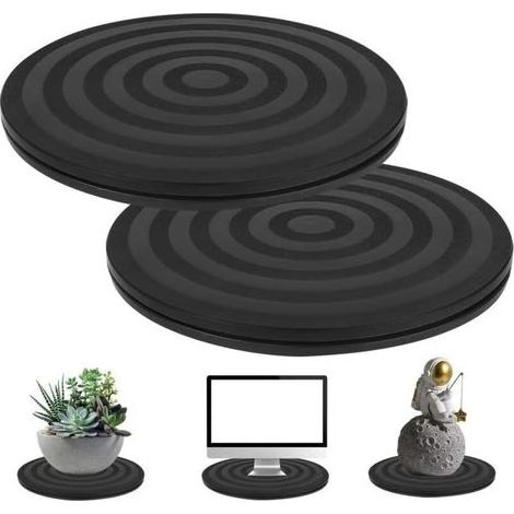 Lntyq Lot de 2 platines tournantes universelles à 360°, platine tournante manuelle avec roulement à billes en acier, platine tournante à 360 degrés avec roulements à billes en acier pour TV/ordinateur (1/4)